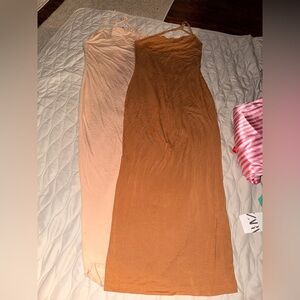 SHEIN Dress in Tan and Brown